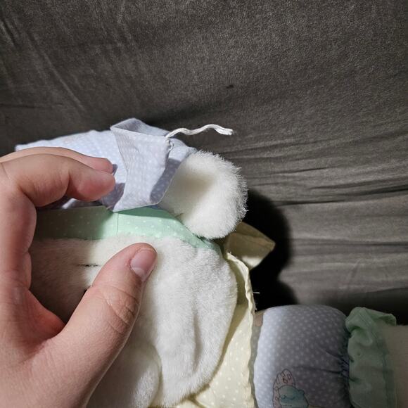 Well Made 1994 Bear Plush Pastel Sleeping Cap Teardrop Eyes Blue Green Yellow - Picture 2 of 6